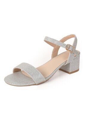 Chunky Heeled Sandals Open Toe Ankle Strap Dress Shoes